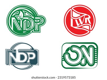 Conjunto de plantillas de diseño de iconos y logotipo de letras 01