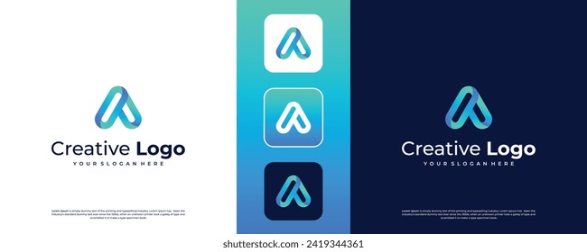 Plantilla de diseño de icono de logotipo Carta A