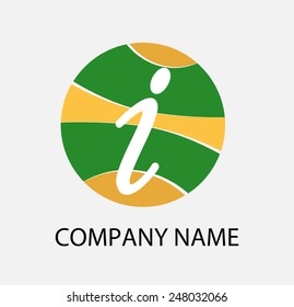 Letter i logo icon design template elements. Vector round sign 