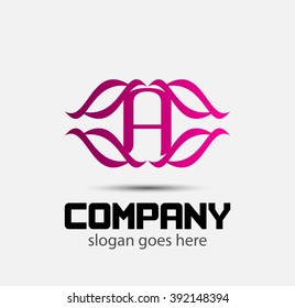 Letter A logo icon design template elements
