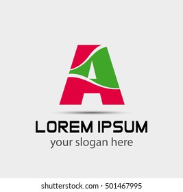 Letter a logo icon design template elements
