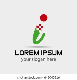 Letter i logo icon design template elements
