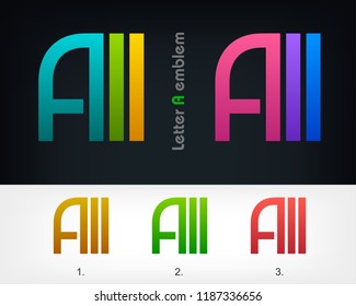 Letter A logo icon design typography template elements, ABC concept type as logotype, Leters of the alphabet, Vector illustration