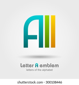 Letter A logo icon design typography template elements, ABC concept type as logotype, Leters of the alphabet, Vector illustration Eps 10
