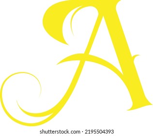 a letter logo icon eps vector yellow color with transparent backround