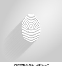 Letter A logo icon fingerprint style and long shadow.vector illustration.