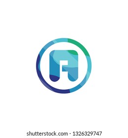 A letter logo . A icon flat design with colorful concept