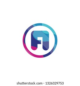 A letter logo . A icon flat design with colorful concept