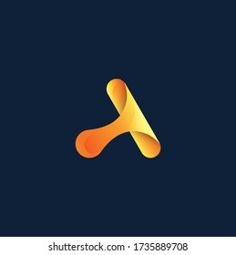 Letter A logo icon with gradient style, vector template design element