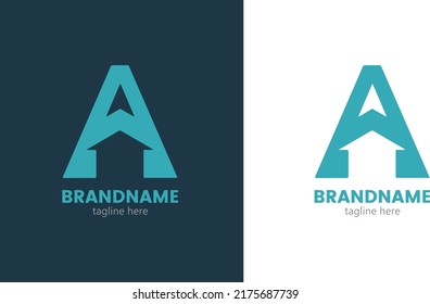Letter A logo icon with house icon. Initial A logo. 