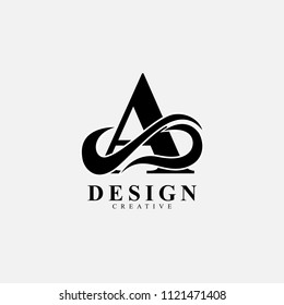 A letter logo icon with infinity wave. Creative monogram logo design. Modern icon design template.