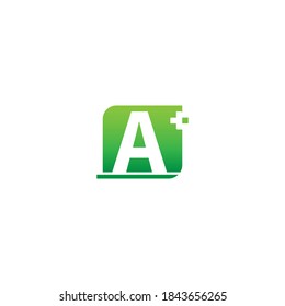 Letter A logo icon with medical cross design vector