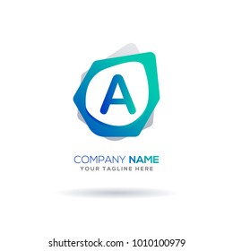 A Letter logo icon. Modern full color gradation design with unique shape for creative use. Vector illustration