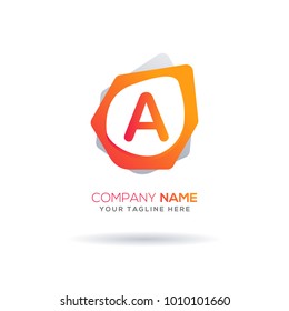 A Letter logo icon. Modern full color gradation design with unique shape for creative use. Vector illustration