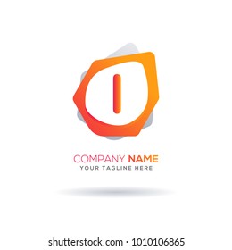 I Letter logo icon. Modern full color gradation design with unique shape for creative use. Vector illustration