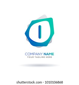 I Letter logo icon. Modern full color gradation design with unique shape for creative use. Vector illustration