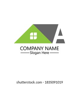 letter A logo Icon monogram for house, real estate Illustration