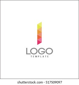 I Letter Logo Icon Mosaic Pattern Design template Element