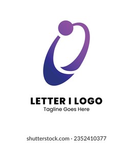 I Letter Logo Icon Purple gradient Design template Element