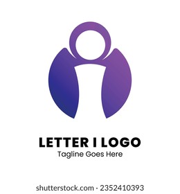 I Letter Logo Icon Purple gradient Design template Element