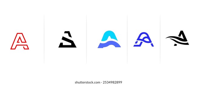 Buchstabe Ein Logo-Icon-Set. für Business, Technologie, Luxus, Sport, Spiele, Web.