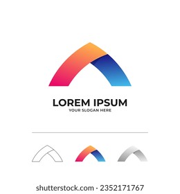 Letter A logo icon simple modern