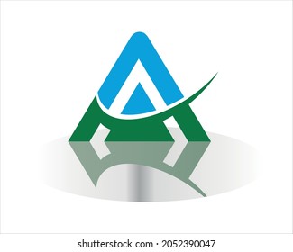 letter A Logo, icon with simple shape a shadow 