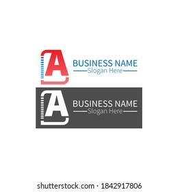 Letter A  logo icon in squares design vector