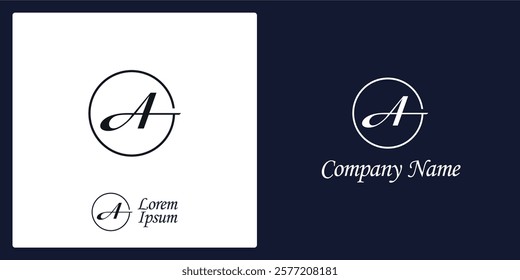 A Letter Logo and icon with stylized circle, editable vector