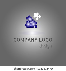 Letter logo icon template. Puzzle connectivity,Technology, network, digital, Company logotype Vector Illustration set. 4 colorful logos in different style