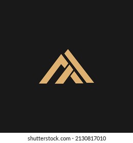 AT letter logo icon, AT triangle type logo