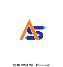 Letter AS logo icon, Typography Vector logo design