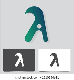 Letter A logo icon vector design template for company. Business card templates. Blue-Green Color.