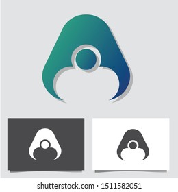 Letter A logo icon vector design template for company. Business card templates. Blue-Green Color.