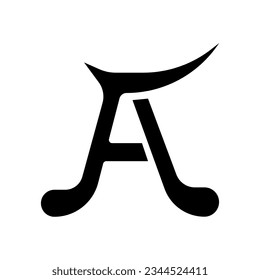 A letter logo icon vector on black background