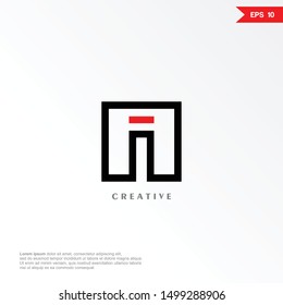 Letter i logo and icon, vector template.