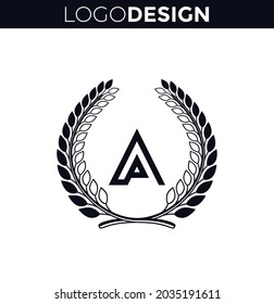 Buchstabe Ein Logo Symbol Vektorgrafik Vorlage Design. Logo-Design für Blumenkrest-Symbol-Logo.