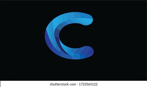 3d Rendering Letter C Swirl Shape Stock Illustration 1475512835