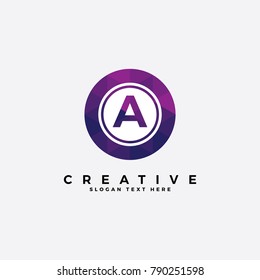 letter A logo illustration template. with polygonal style.