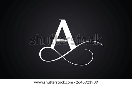 Letter a logo with infinity combination. Modern trendy initial luxury a letter logo design. Royal premium letter a logo design vector template.