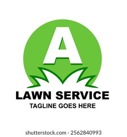 Letter A Logo or initial A. Lawn care and service isolated logo vector. Lawn or gardening business design template logotype. Home service