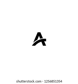 Letter A logo, initial logo A, A, A Swosh  letter negative space logo black