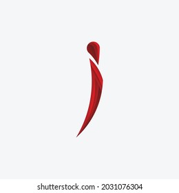 Letter i logo initial design identity  vector format Red