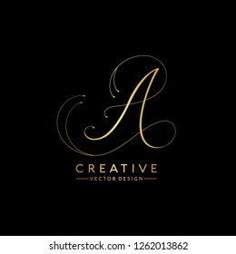 Letter A Logo. Initial Letter Design Vector Luxury Colors