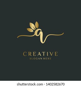 Letter A Logo. Initial Letter Design Vector Luxury Colors