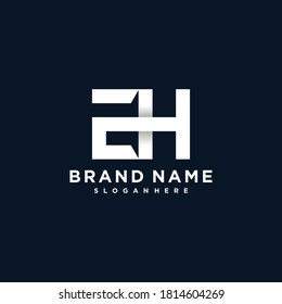 Letter logo with initial E and H for company or personal with modern concept 