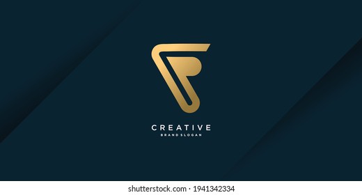 Letter-Logo mit Anfangsbuchstaben F mit modernem Creative-Konzept Premium Vector