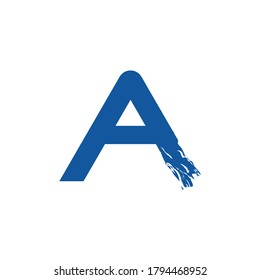 Logo de la letra A. Letra inicial un icono.