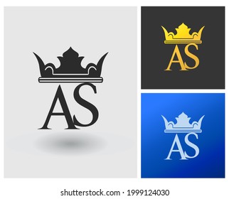 Logo de la carta AS monograma inicial símbolo de la compañía moderna