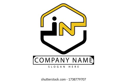 IN Letter Logo. initial letter I N Letters icon vector Illustration.